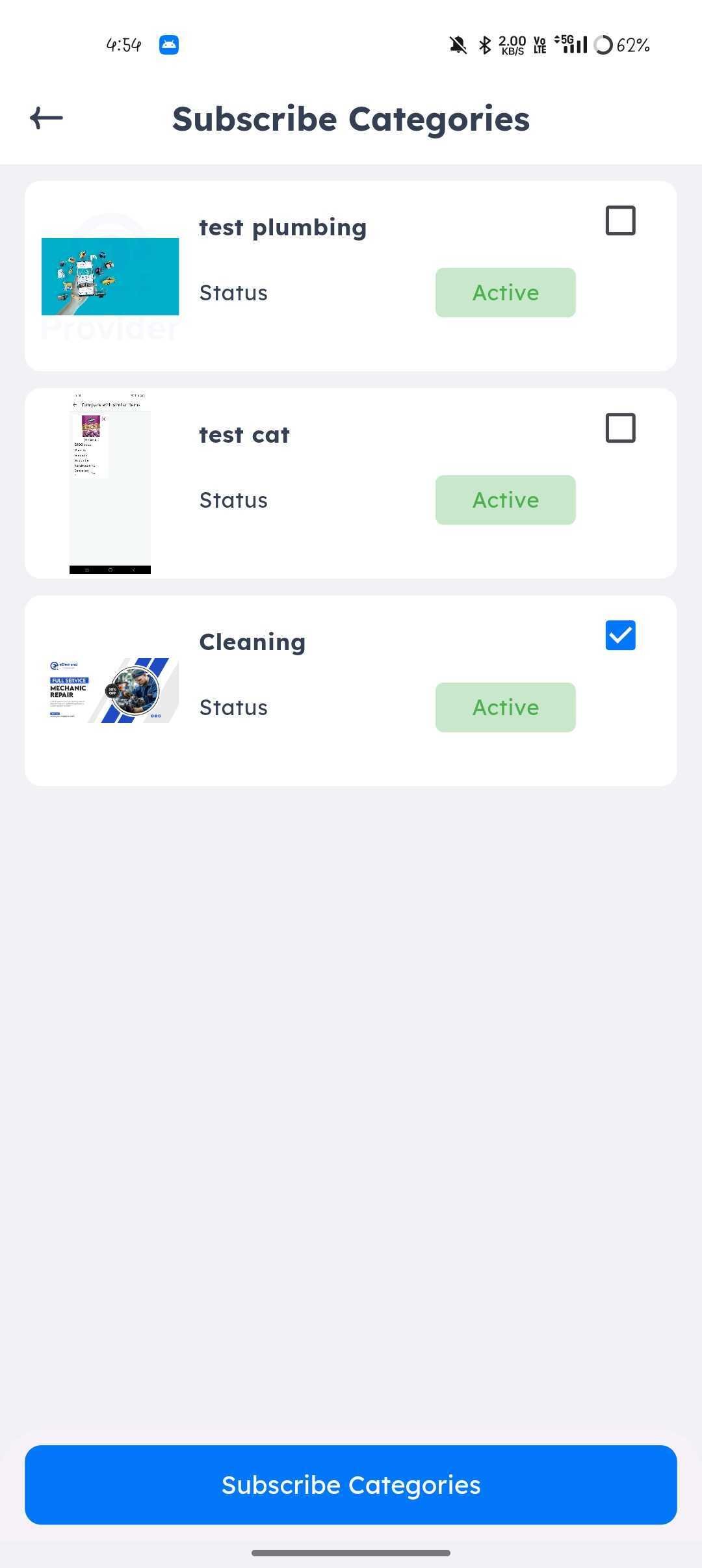 Manage Category Preference App
