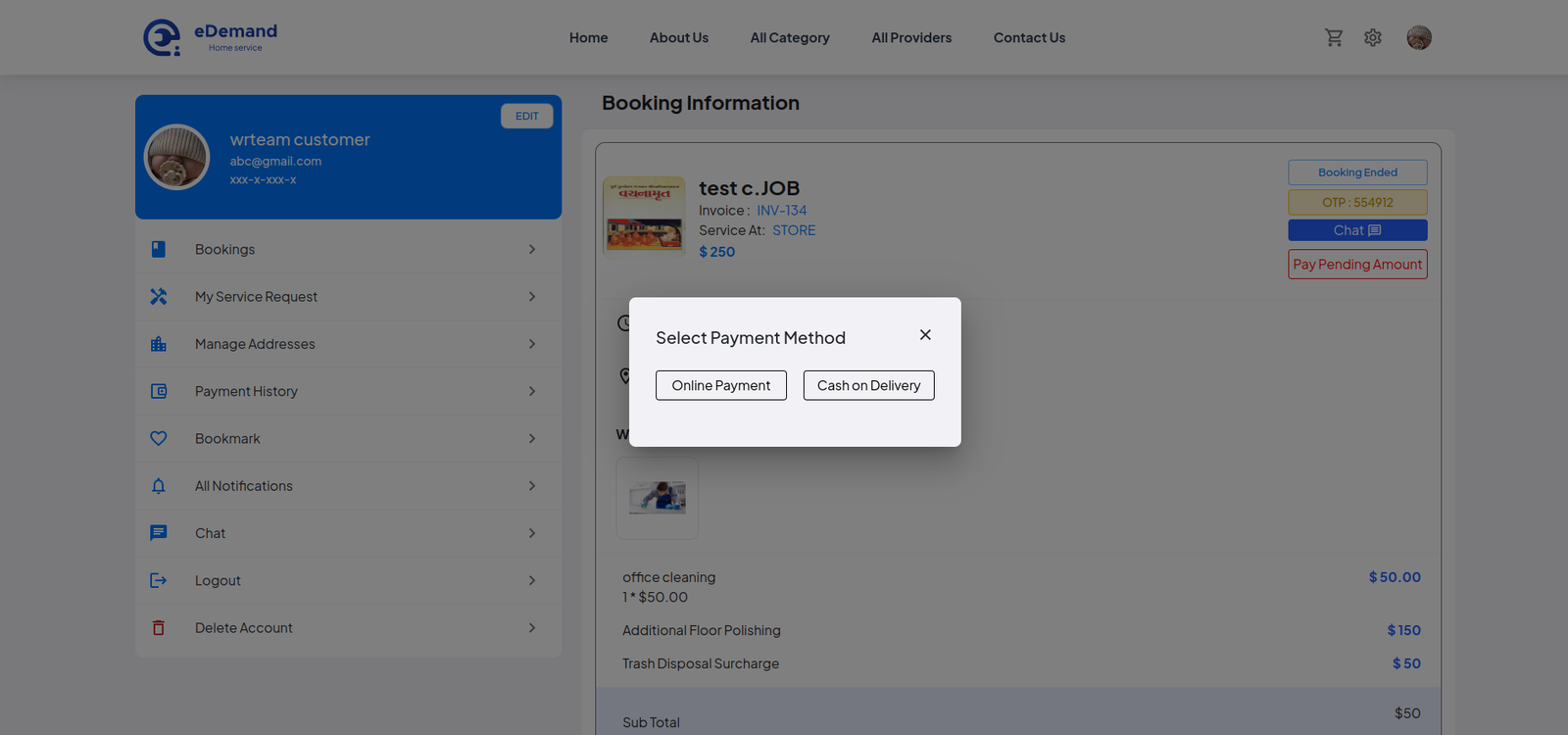 Pay Additional Charges Web