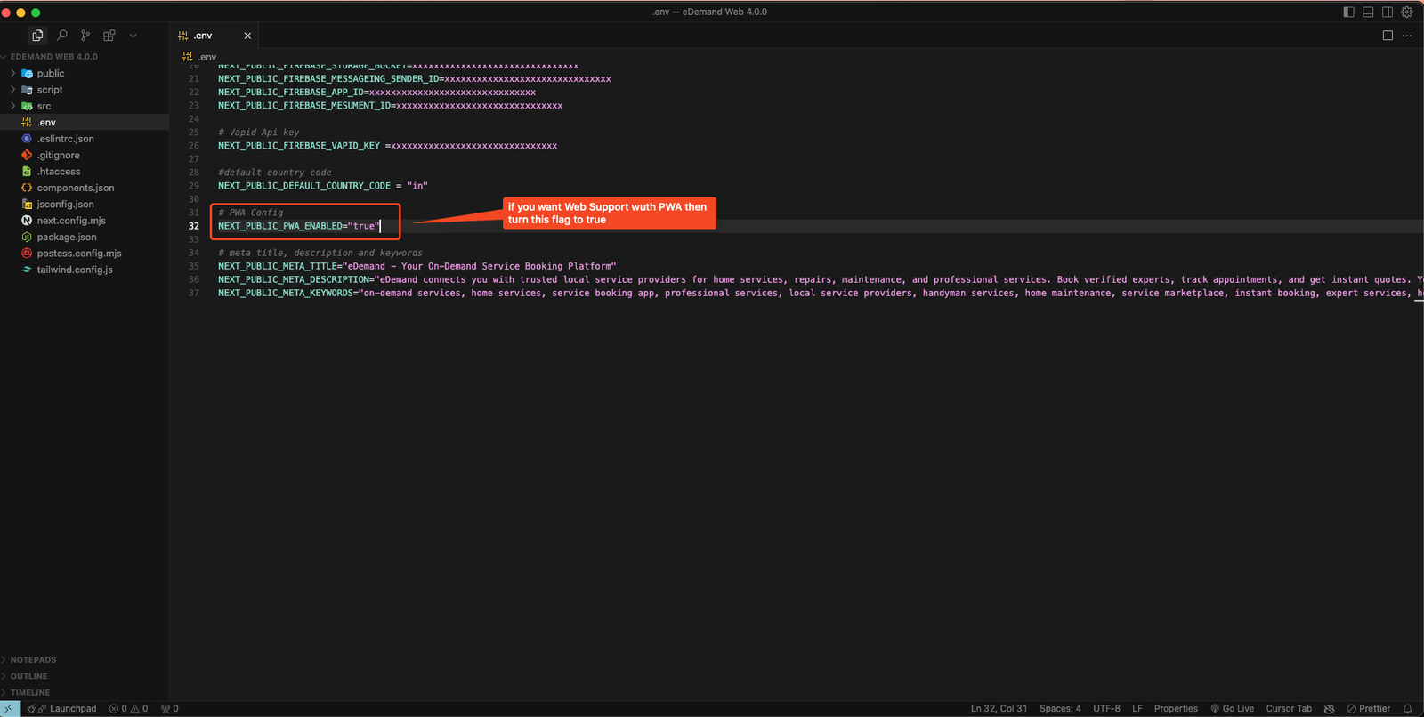 PWA Environment Variable