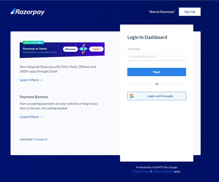 Razorpay Dashboard